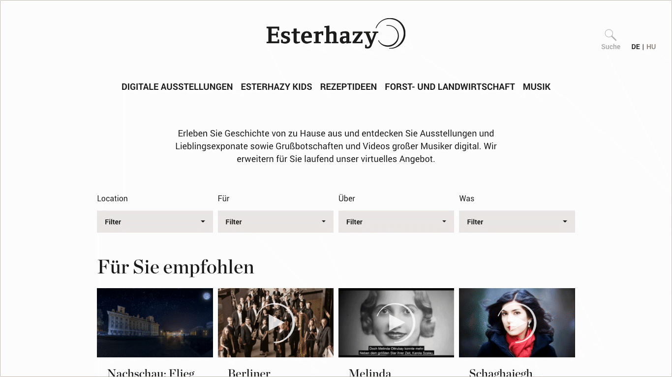 Website esterhazy@home Videoportal